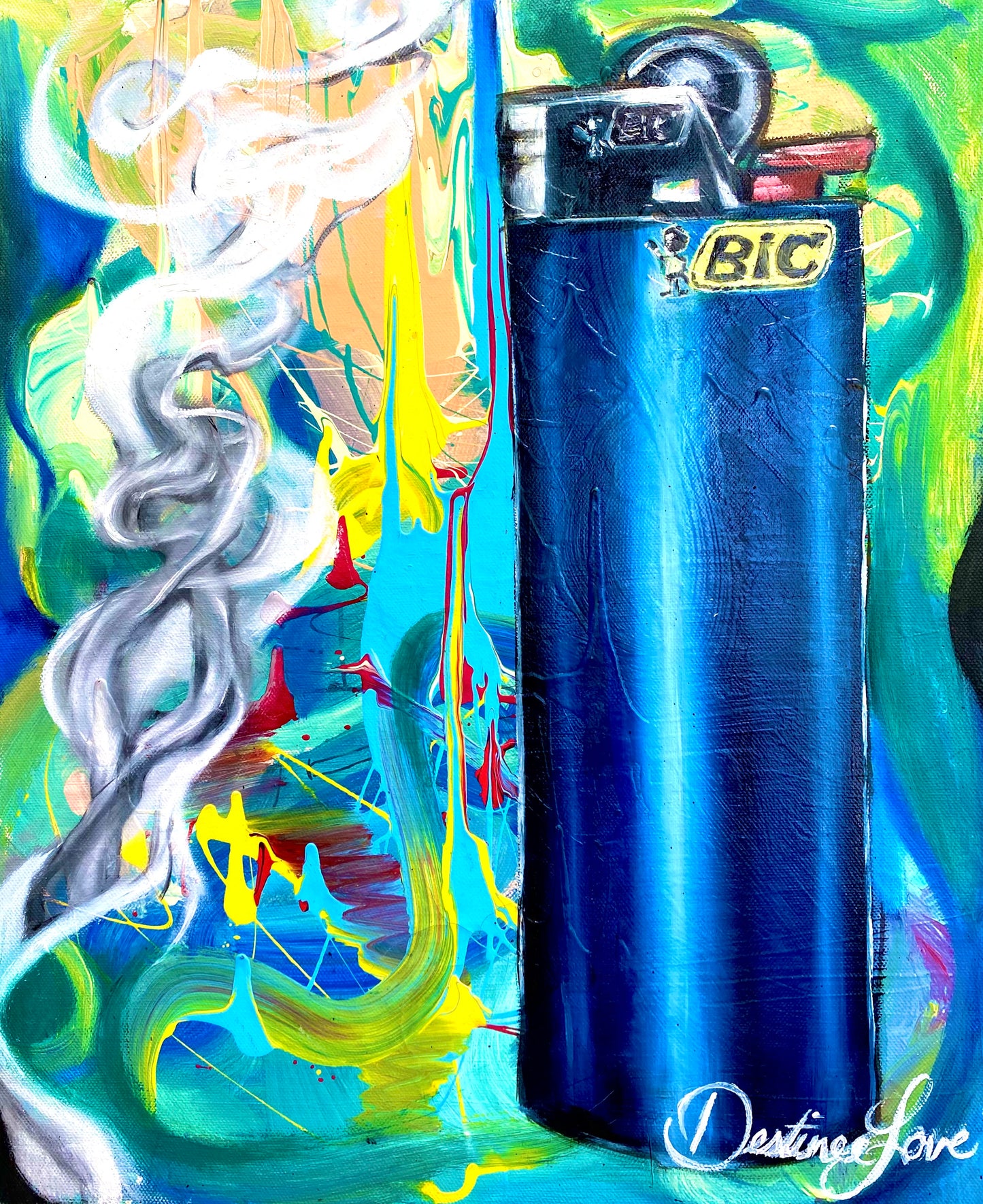 Big Blue Bic Original Painting