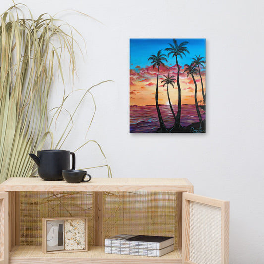Palms Sunset Canvas Print