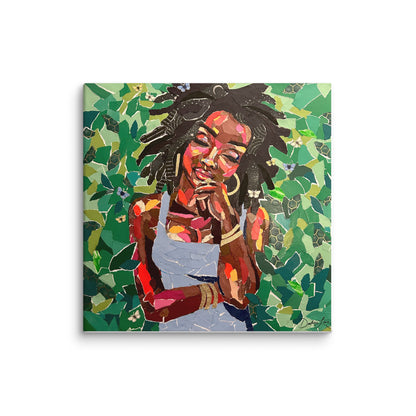 Pieces of Me (paper collage) print on Canvas